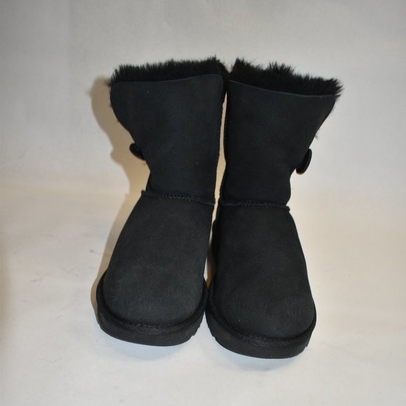New! UGG Bailey Button II Genuine Sheepskin Boot Black Suede Size 7 1016226 - Picture 8 of 10